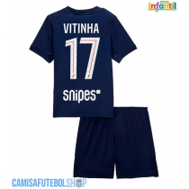 Camisa de time de futebol Paris Saint-Germain Vitinha #17 Replicas 1º Equipamento Infantil 2025-26 Manga Curta (+ Calças curtas)